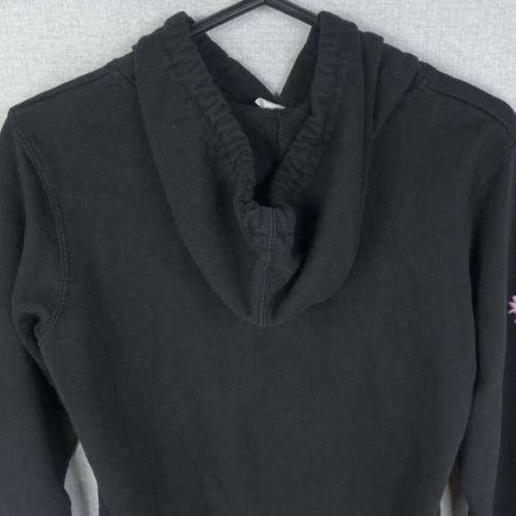 Roxy Hoodie Womens Small Black Pullover Long Sleeve Kangaroo Pockets Graphic - Picture 4 of 8